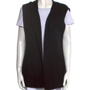 Isabel Marant Black Wool Mohair Alpaca Blend Open Front Sweater Vest Size 38